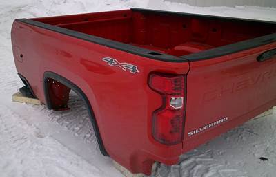 2022 Chevrolet 3500HD Silverado 4X4 Pickup Truck Long Box 8 Ft Step Side Take-Off Bed Package.  Red in Color (GM paint code G7C Red Hot)