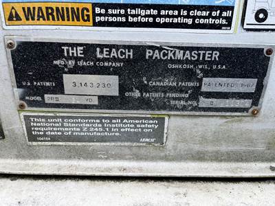 2001 Leach 32 yd Recycling Truck