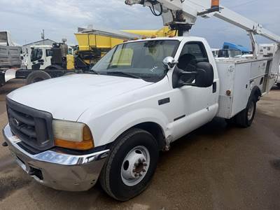 Ford F-350 35 ft Boom / Bucket Truck - 2000 ALTEC AT35G Aerial Lift, Automatic