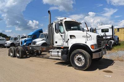 Mack Granite CV713 Tandem Axle Cab & Chassis Truck - 410HP, 10 Speed Manual