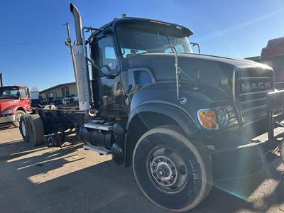 Mack Granite CV713 Tandem Axle Cab & Chassis Truck - 400HP, 9 Speed Manual