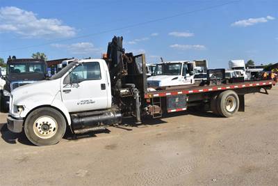 Ford F-650 Crane Truck - 2008 HIAB 071A Knuckle Boom Crane, Automatic