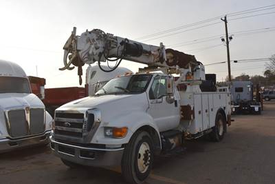 Ford F-750 Single Axle Tracked Digger Derrick - 6 Spd, 2012 ALTEC DC47TR Digger Derrick