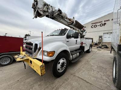 Ford F-750 XLT Single Axle Digger Derrick Truck - Automatic, 2012 Altec DM47T Digger Derrick