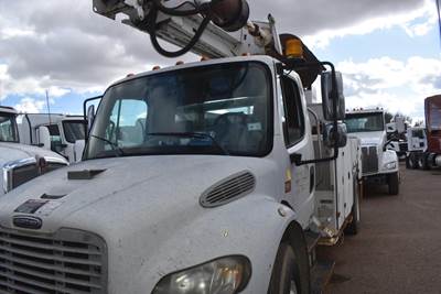 Freightliner M2 106 Single Axle Digger Derrick Truck - Automatic, 2007 ALTEC DM45T Digger Derrick
