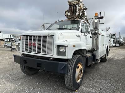 GMC TopKick C7500 Single Axle Digger Derrick Truck - 6 Spd, 1994 ALTEC DC47BR Digger Derrick
