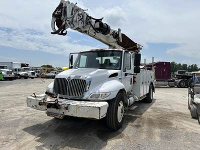 International DuraStar 4300 Single Axle Digger Derrick Truck - Automatic, 2013 Altec DC47TR Digger Derrick