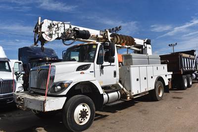 International DuraStar 4300 Single Axle Digger Derrick Truck - Automatic, 2013 ALTEC DC47TR Digger Derrick