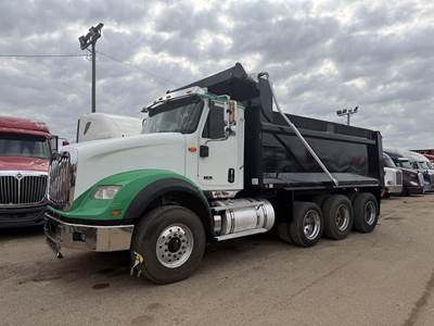 International HX Tri Axle Dump Truck - 450HP, Amt, 16' Dump