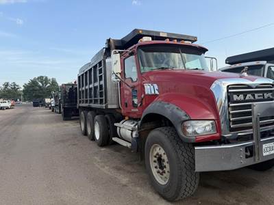 Mack Granite GU713 Tri Axle Dump Truck - MP8 455HP, 10 Speed Manual, 15.5' Dump