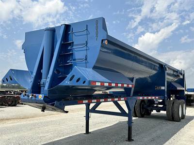 ATRO 34 ft Frameless Half Round End Dump Trailer - Tandem Axle, Steel, Center Point