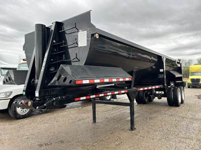 ATRO 34 ft Half Round End Dump Trailer - Tandem Axle, Steel, Center Point