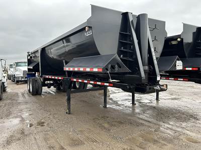 ATRO 34 ft Half Round End Dump Trailer - Tandem Axle, Steel, Center Point