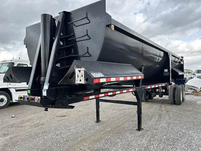 ATRO 34 ft Half Round End Dump Trailer - Tandem Axle, Steel, Center Point