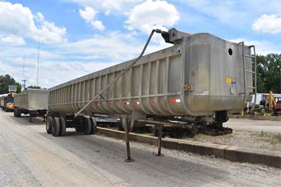 Fruehauf 38 ft Frameless End Dump Trailer - Aluminum, Center Point