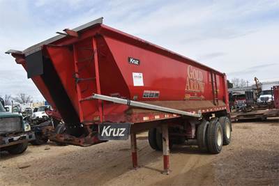 RAVENS BY KRUZ 22 ft Frameless Half Round End Dump Trailer - Tandem Axle, Steel, Air Ride