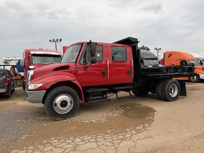 International DuraStar 4400 12 ft Flatbed Dump Truck - 250HP, Automatic