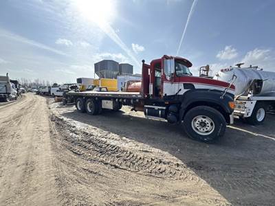 Mack Granite CV713 Tandem Axle 24 ft Flatbed Dump Truck - 370HP, 9 Speed Manual