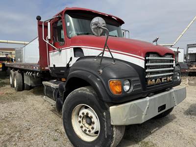 Mack Granite CV713 Tandem Axle 24 ft Flatbed Dump Truck - 370HP, 9 Speed Manual
