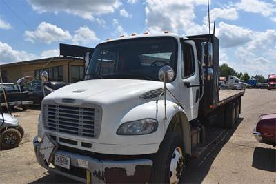 Freightliner M2 106 Tandem Axle 24 ft Flatbed Truck - 300HP, 9 Speed Manual