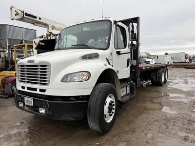 Freightliner M2 106 Tandem Axle 24 ft Flatbed Truck - 330HP, Automatic