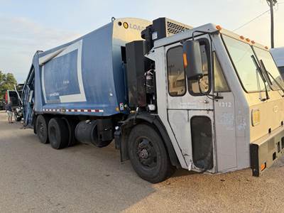 Crane Carrier (CCC) Low Entry Tandem Axle Side Load Garbage Truck - Cummins, 330HP, Automatic