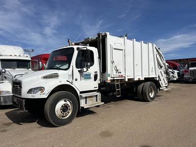 Freightliner M2 106 Single Axle Side Load Garbage Truck - Caterpillar, 250HP, Automatic