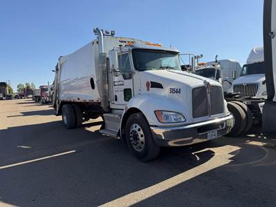 Kenworth T370 Single Axle Side Load Garbage Truck - Paccar, 325HP, Automatic