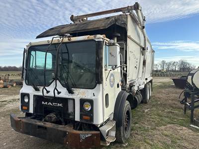 Mack MR688 Tandem Axle Side Load Garbage Truck - 350HP, Automatic