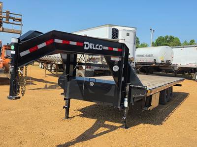 Delco 24 FT GOOSENECK TILT Tandem Axle Steel Tag Trailer - Spring, Fixed Axle