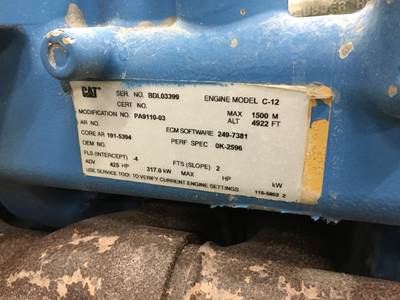 Caterpillar C12 BDL-1915394 CORE