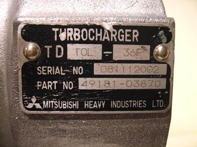 Mitsubishi TURBO MITSUBISHI S16R 49181-03870 REBUILD