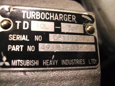 Mitsubishi TURBO MITSUBISHI S16R 49181-03880 REBUILD