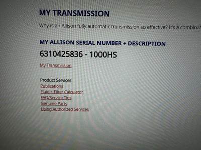 Allison 1000 Transmission for a GMC C4500