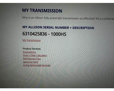 Allison 1000 Transmission for a GMC C4500