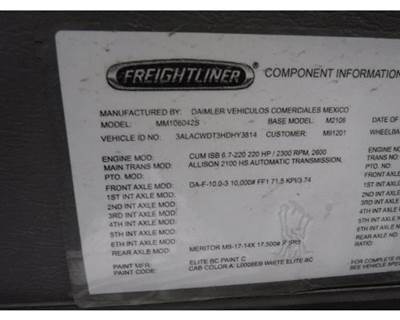 Allison 2100 HS Transmission for a Freightliner M2 106