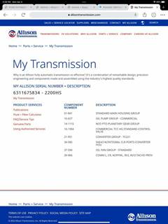 Allison 2200 HS Transmission for a Freightliner M2 106