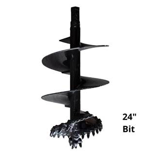Skid Steer 24" Diameter Auger Rock Bit Bullet Teeth Rock | Shale 2" Hex Collar JMA