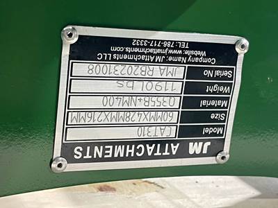 60" Brush Rake for 8 - 13 tons Excavators. 60mm Pins