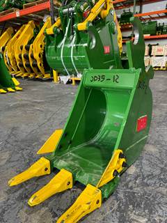 12" Trenching Bucket John Deere Wedge Lock Coupler Style for 2.6 - 3.7 Tons