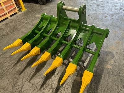 JMA 64" Heavy Duty root rake for John Deere JD300, JD350D, JD350G, JD370 Excavators