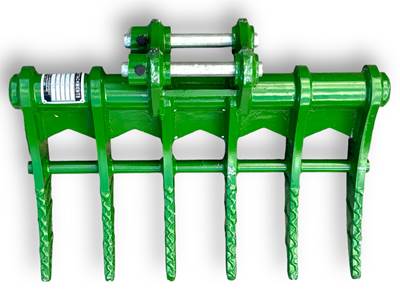 JMA 24" Land Clearing Root Rake attachment for CAT 300.9 Mini Excavators