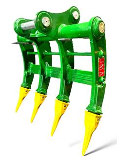 40" Root Rake for 10 - 15 Tons Excavators. 65mm Pins