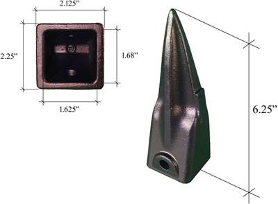 X156TL | Hensley Bucket Tooth | Single Tiger Style