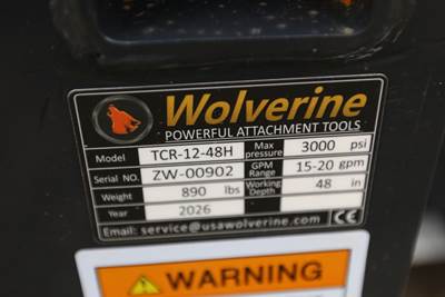 2025 Wolverine TCR-12-48 H Trencher Attachment