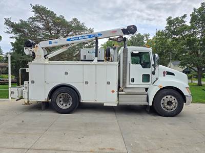 2018 KENWORTH T370 6.7L DIESEL & AUTO CRANE HC-10 CRANE-GENERATOR-AIR