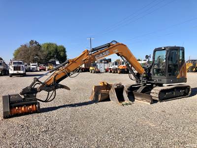 2021 Case CX80C Excavator - 2 Buckets & Mulching Head