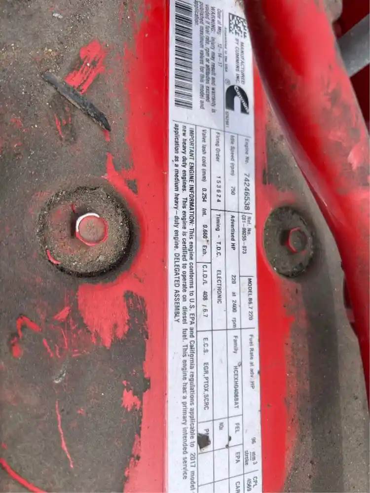 Cummins B6.7 Engine for a 2019 Freightliner M2 For Sale Lakefield