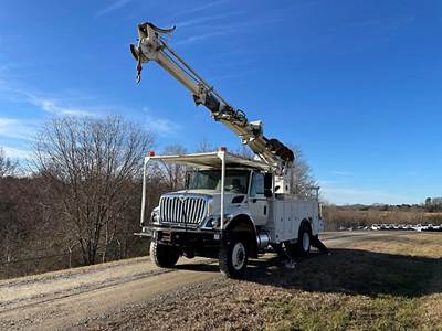 International WorkStar 7300 Single Axle Forestry Bucket Truck - DT466, 6 Speed Manual