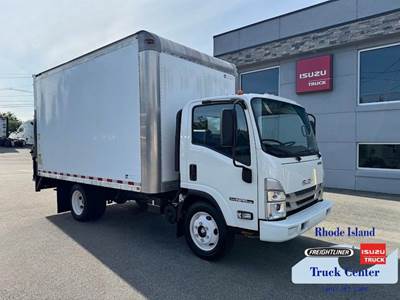 2024 Isuzu NPR HD 14' Box Truck with Rail Gate 14,500 GVW, 350Hp Gas V8.